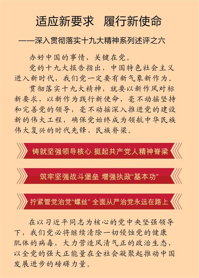 (新华全媒头条·图文互动)(1)适应新要求 履行新使命——深入贯彻落实十九大精神系列述评之六